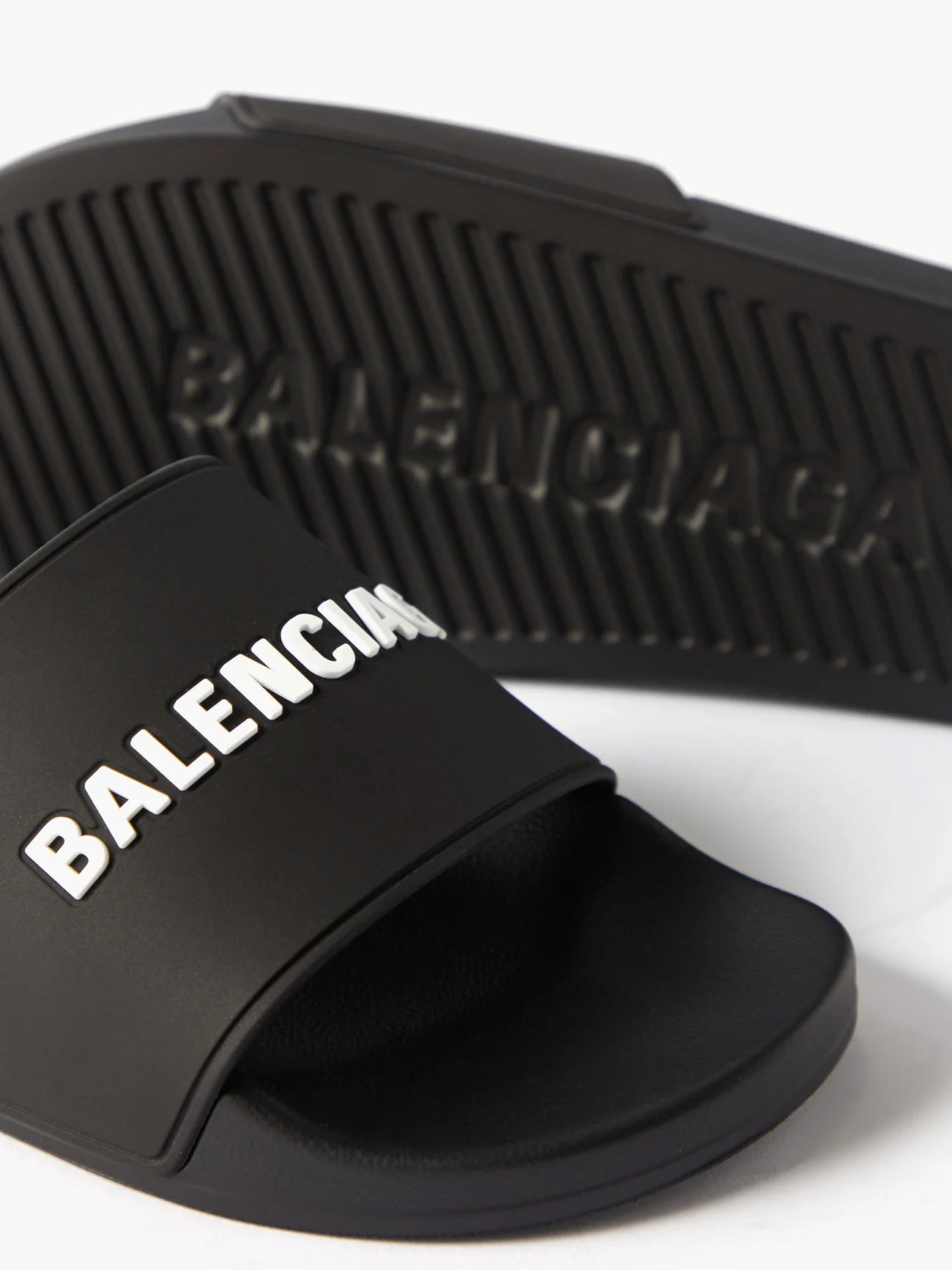 Balenciaga Logo Rubber Slides (Men's)