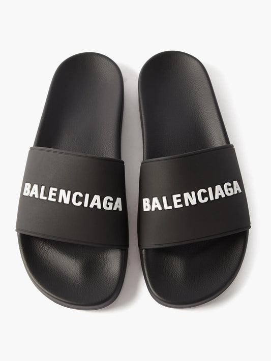 Balenciaga Logo Rubber Slides (Men's)