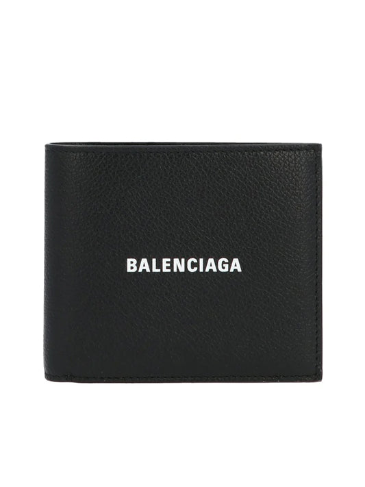 Balenciaga Men's Leather Logo Bi-Fold Wallet