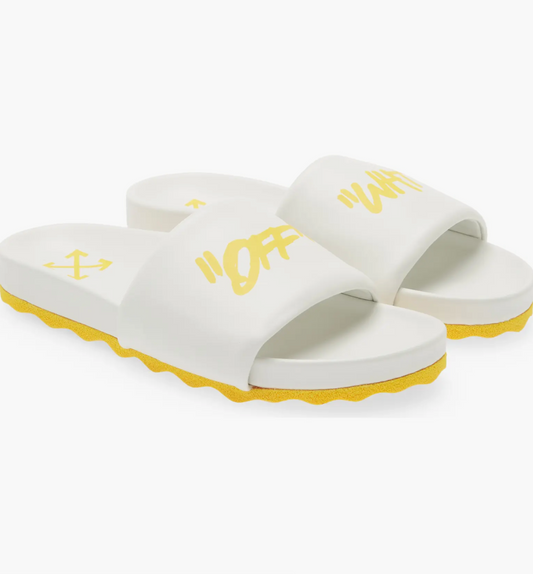 OFF-WHITE Quotes Leather Slide Sandal